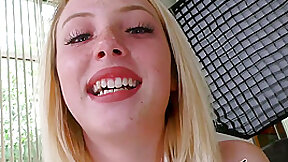 Blonde Dixie Lynn Covered In Cum After Jerking Big Cock