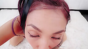 Brunnete asian milf rimming guys ass then gets throat fucked