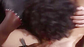 Black hottie double teamed by white guys