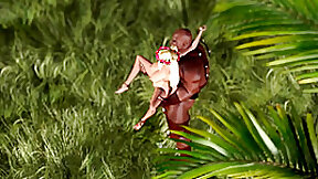 Hot sex in jungle! Big black cock and college girl