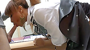 Ebony teen 18+ fucked in the office