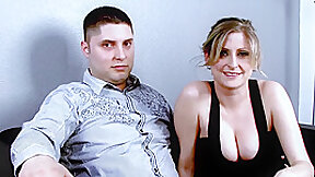 Big tits blonde MILF fucked by a big black cock while husband watching - MMM100